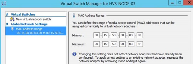 How Many Mac Addresses Are Available For Virtual Network Adapters, Created By Hyper-v?